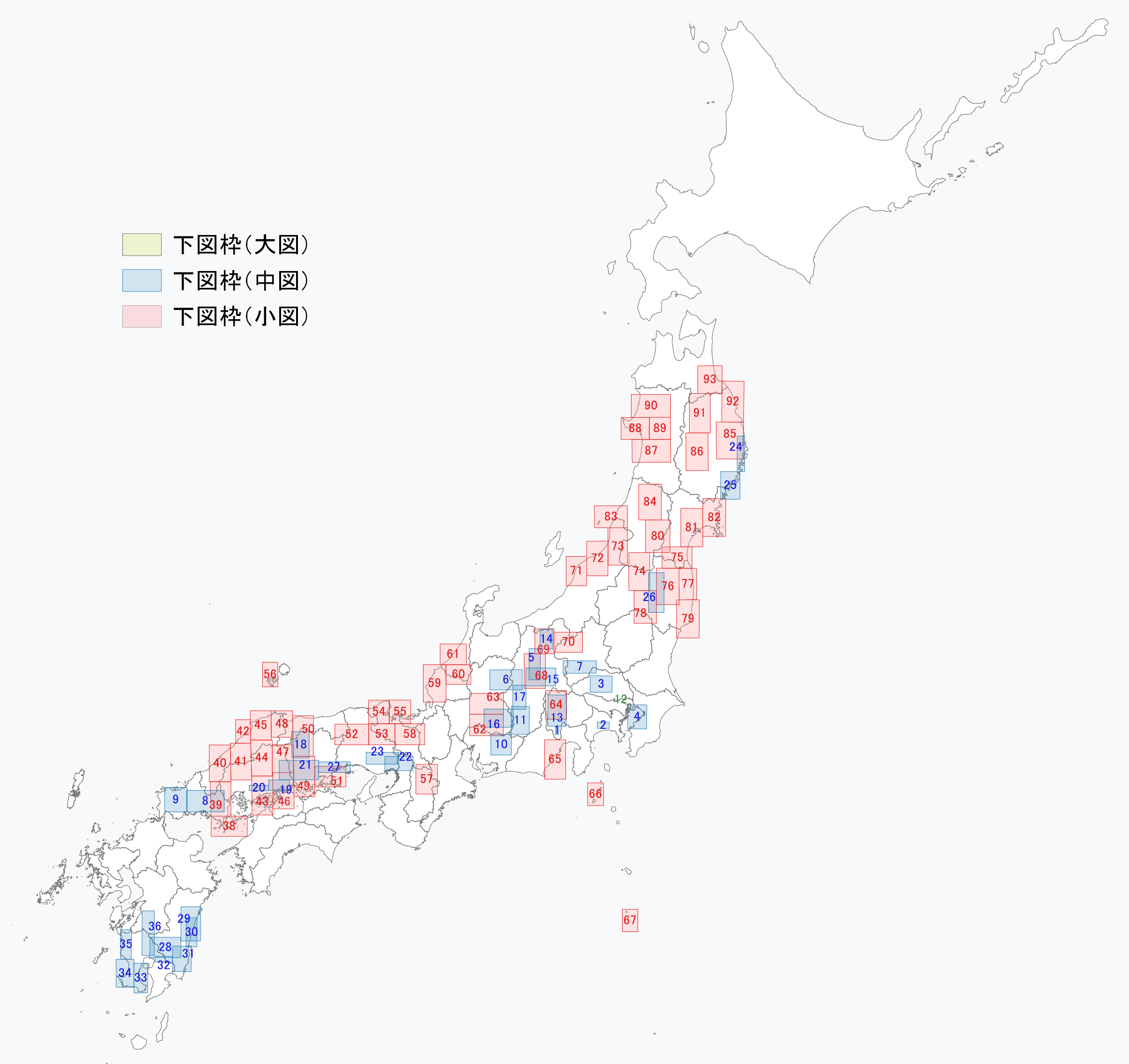 地図の範囲を示したもの
